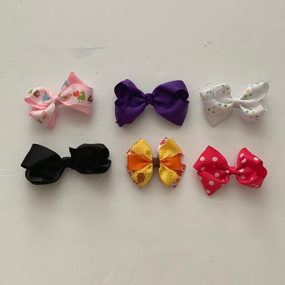 Girls hair bows set up six